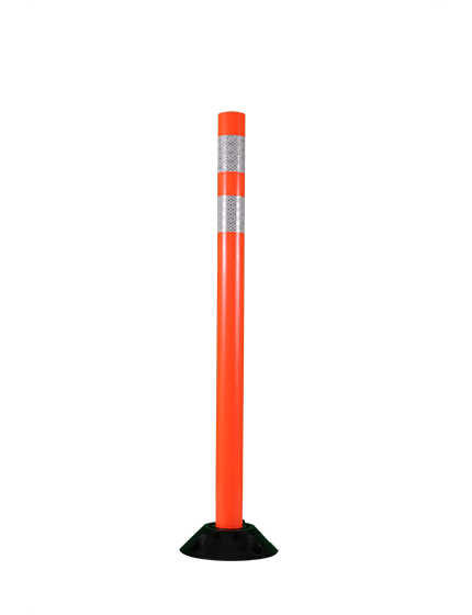 traffix standard duty round delineators orange asphalt four 4 inch x 3 8 inch fasteners 36 inch tall post