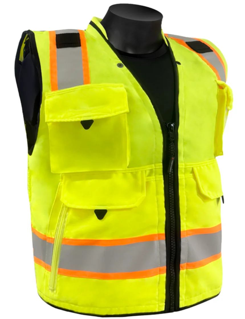 Liberty Hivizgard Tech Series Two Tone, Class 2 Surveyor Vest, Lime, 5Xl