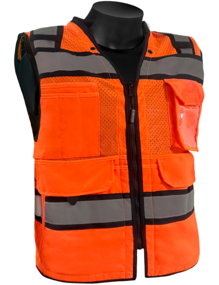 Liberty HiVizGard™ Tech Series Two Tone, All Mesh Class 2 Surveyor Vest, Orange, Large