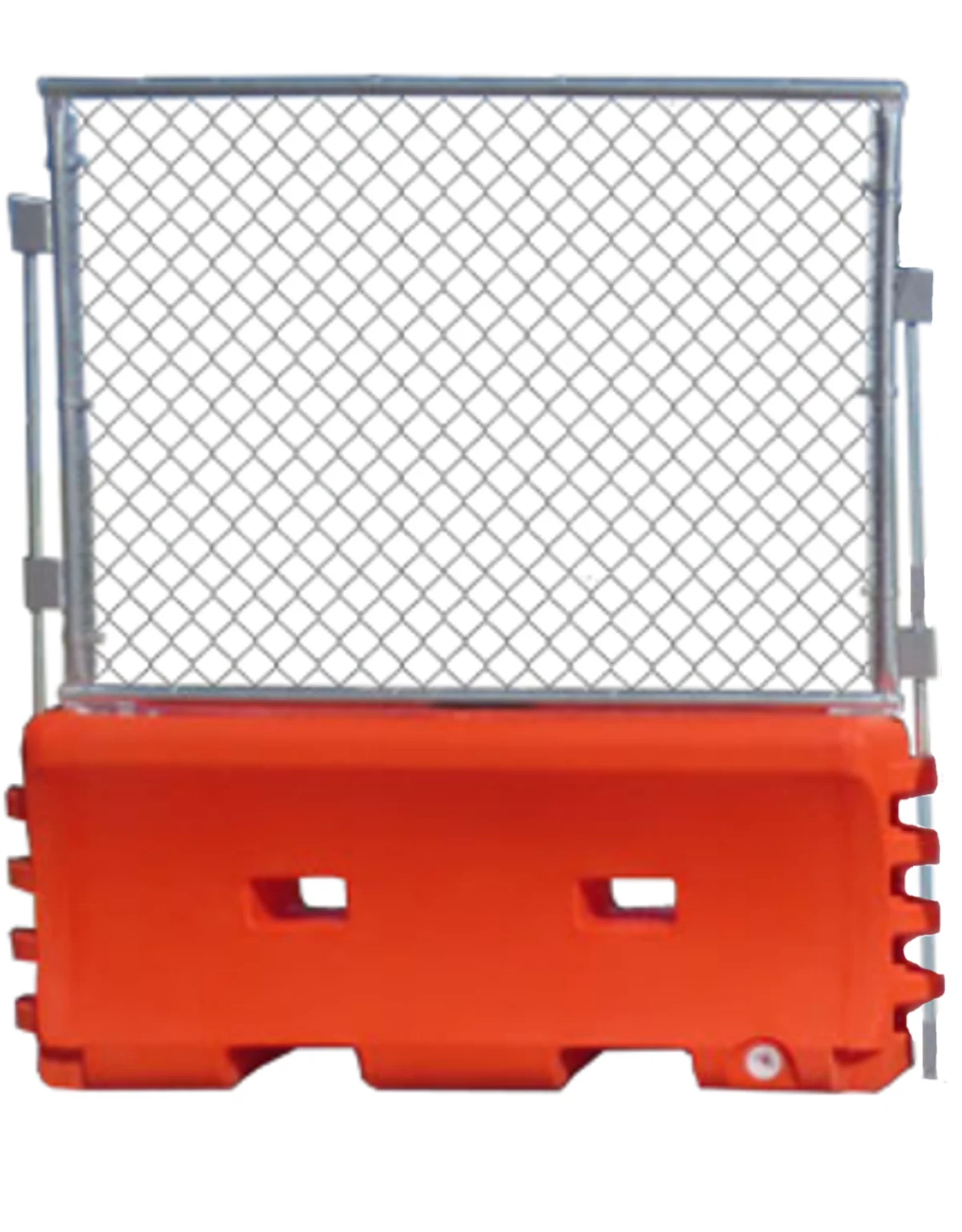72\"L x 32\"H x 18\"W Orange TrafFix Water-Wall Water-Filled Barrier with 52\" Tall Fence Panel