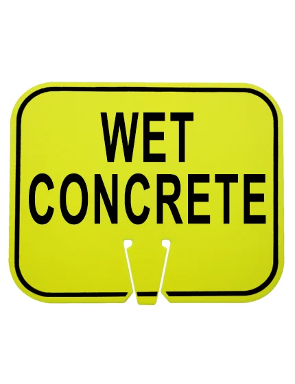 wet concrete clip on sign lime non reflective