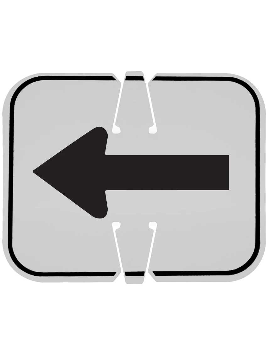 WHITE, 12 3/4\" x 10 1/2\", Non-Reflective Clip On Sign, Reversible Directional Arrow