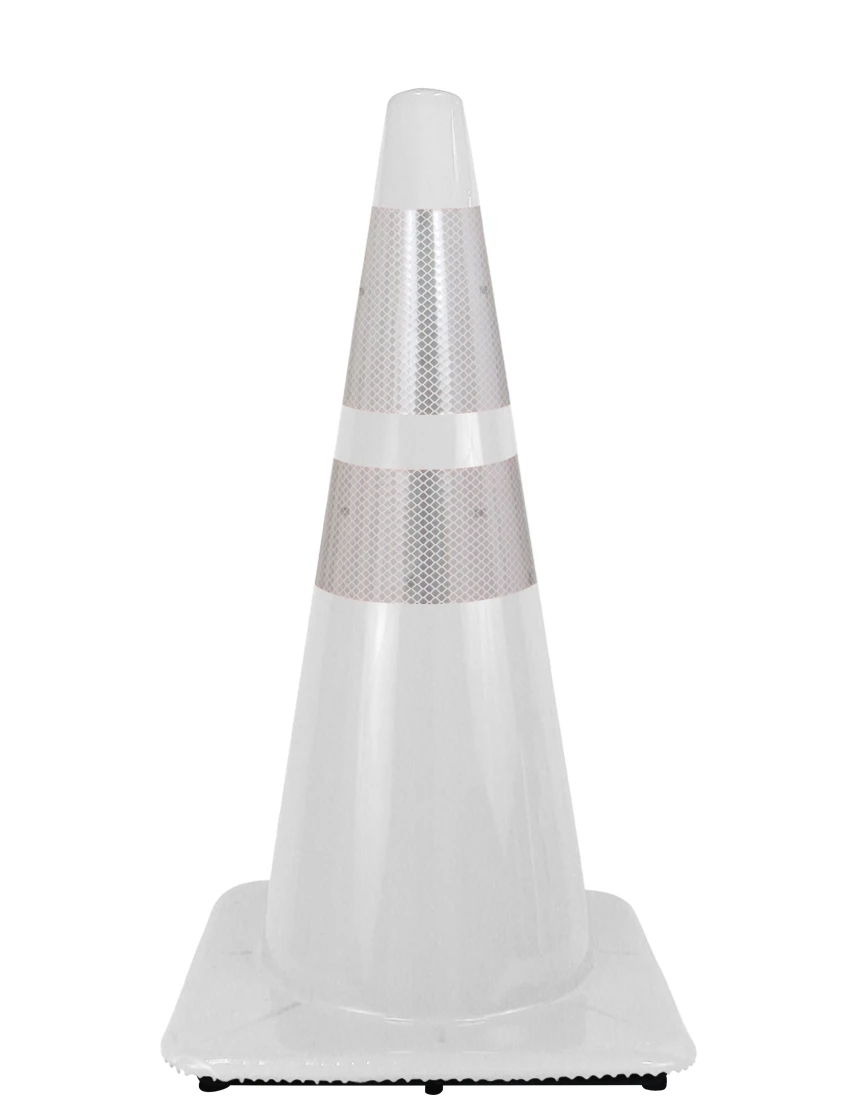 White 28\" Cone with 6\" \u0026 4\" Reflective Collars