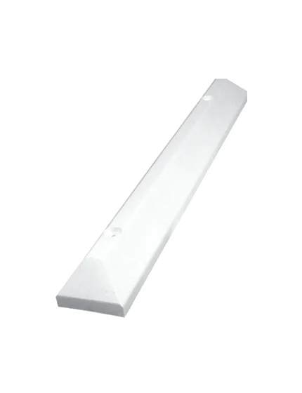 4\u0027 White, Heavy-Duty Solid Recycled Plastic Parking Block w/14\" Galvanized Rebar Steel Spikes