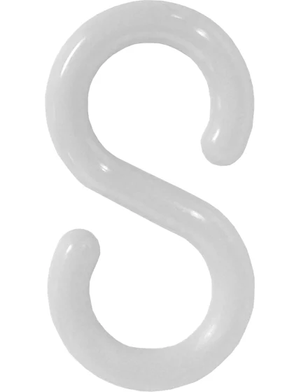 2\" White \"S\" Hook For Plastic Chain