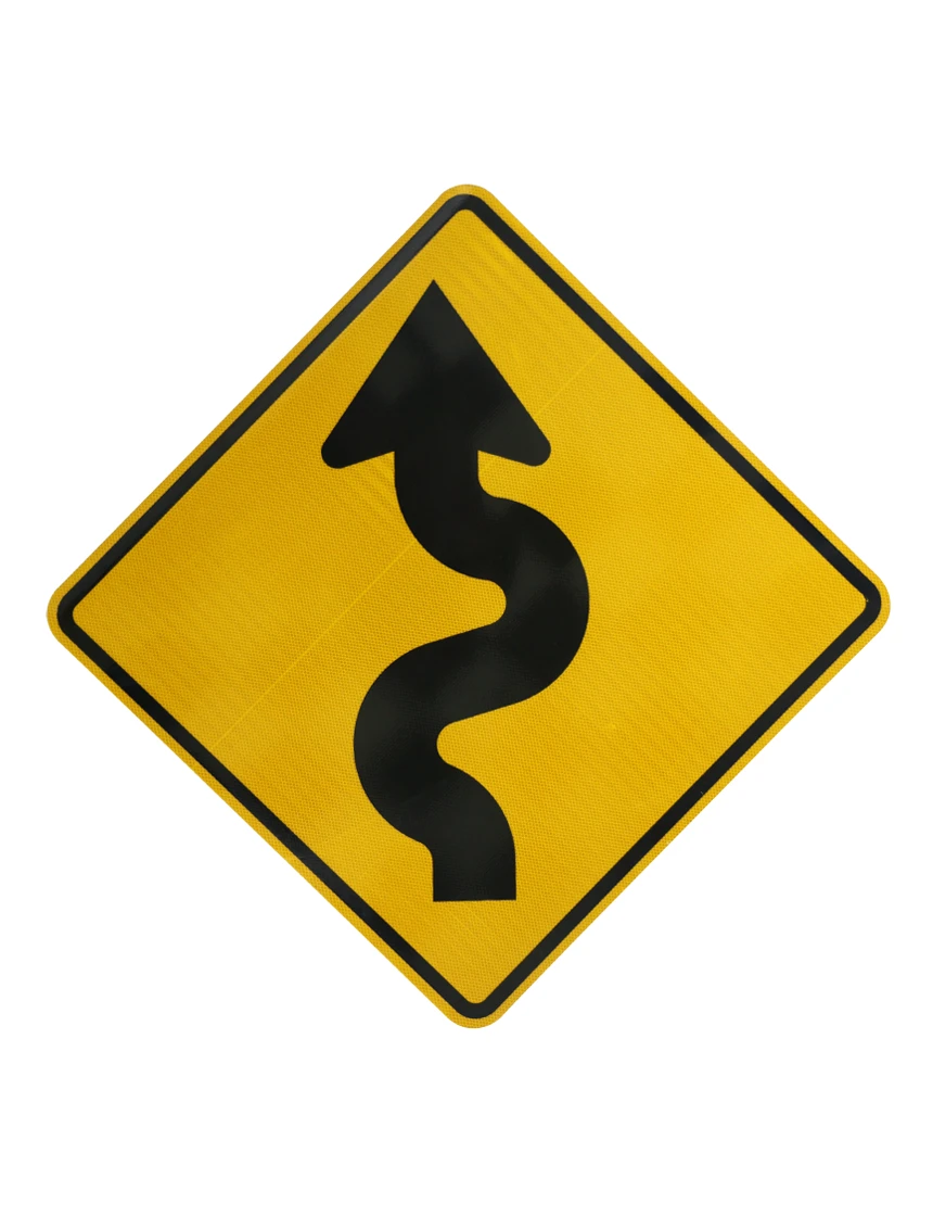 Winding Road Left Symbol Signs (W1-5L)