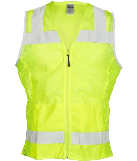 Women\u0027S Ultra-Cool, Lime, Medium, Class 2 Vest w/ Zipper Front Closure