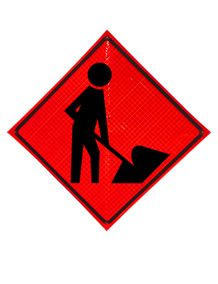 Worker Symbol Sign Sewn Pockets Reflective 36\" X 36\"