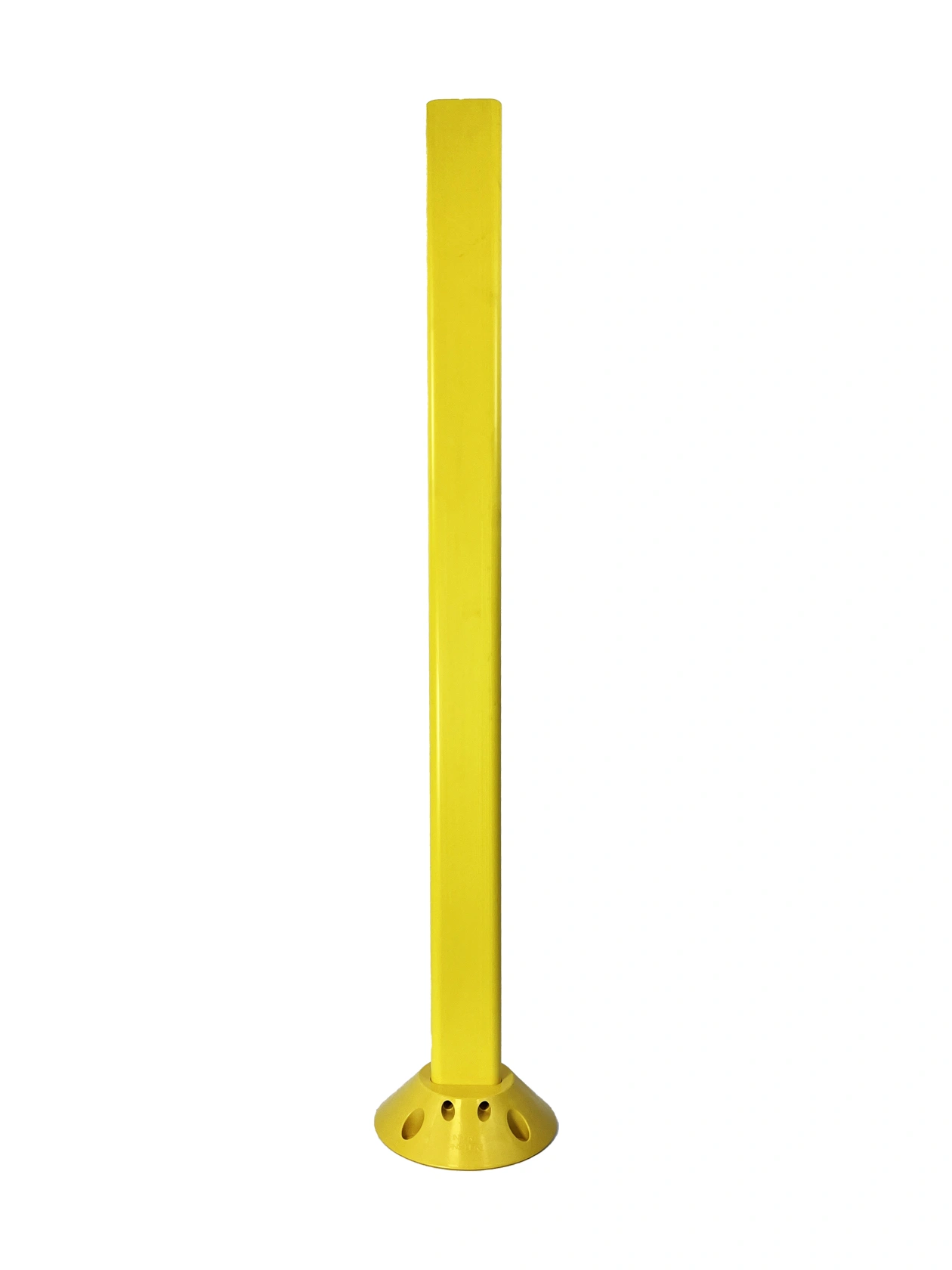 42\" Yellow Clover-Leaf Urethane Delineator Post, Surface Mount Base \u0026 Fasteners For Concrete