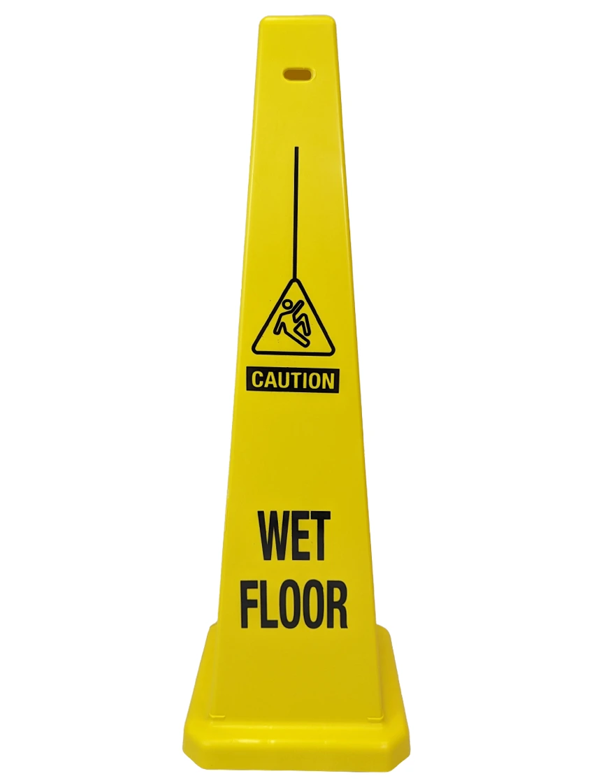 36\" Yellow Lamba Cone - Caution Wet Floor