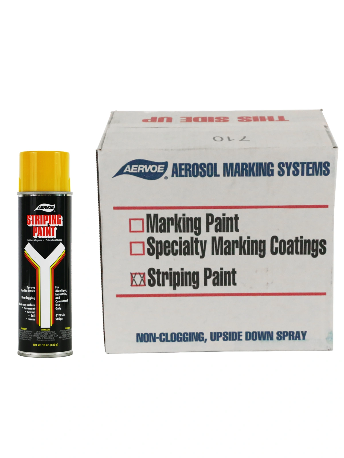 Yellow Solvent Based, Striping Paint (Case Of 12)