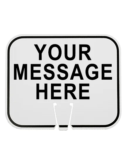 12 3/4\" x 10 1/2\", Non-Reflective Clip On Sign, White with Custom Legend, Double Sided Sided