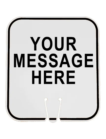 12\" X 13 1/4\", Reflective Clip On Sign, White w/ Custom Legend, Single Sided