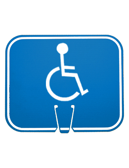 12 3/4\" x 10 1/2\", Non-Reflective Clip On Sign, Blue with Wheel Chair Symbol