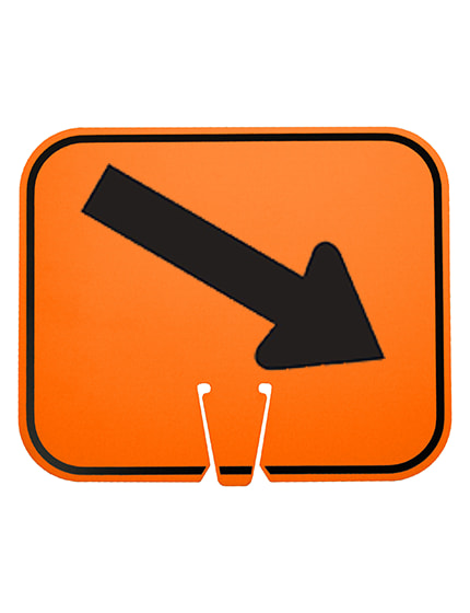 12 3/4\" x 10 1/2\", Non-Reflective Clip On Sign, Directional Arrow Angled Down to Right