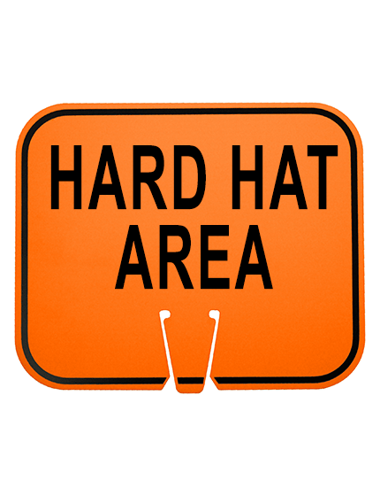 12 3/4\" x 10 1/2\", Non-Reflective Clip On Sign, HARD HAT AREA