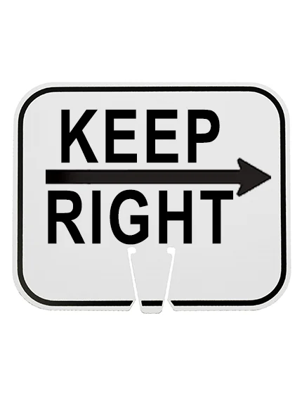 12 3/4\" x 10 1/2\", Non-Reflective Clip On Sign, KEEP RIGHT with Right Arrow