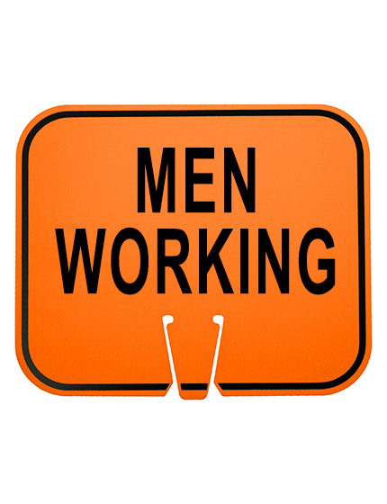 12 3/4\" x 10 1/2\", Non-Reflective Clip On Sign, MEN WORKING