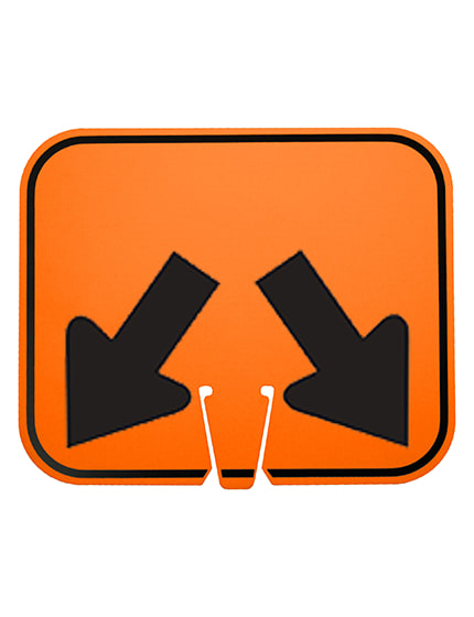 12 3/4\" x 10 1/2\", Non-Reflective Clip On Sign, Two Headed Directional Arrow Angled Down to Left \u0026 Ri