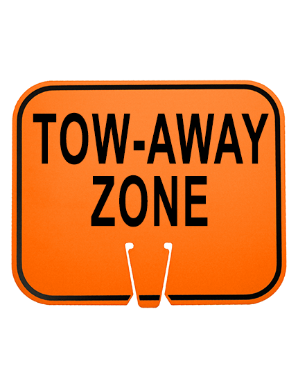 12 3/4\" x 10 1/2\", Orange Non-Reflective Clip On Sign, TOW-AWAY ZONE