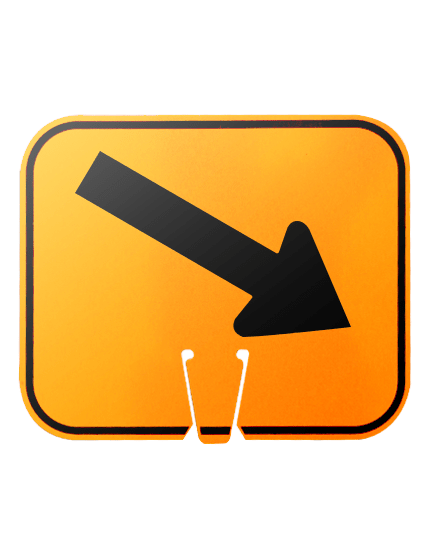 12 3/4\" x 10 1/2\", Reflective Clip On Sign, Directional Arrow Angled Down to Right