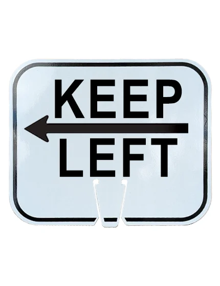12 3/4\" x 10 1/2\", Reflective Clip On Sign, KEEP LEFT with Left Arrow