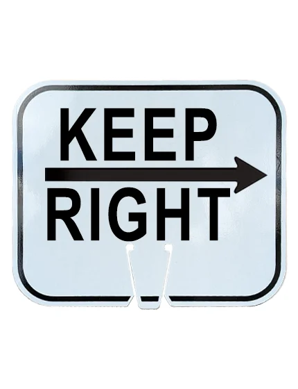 12 3/4\" x 10 1/2\", Reflective Clip On Sign, KEEP RIGHT with Right Arrow