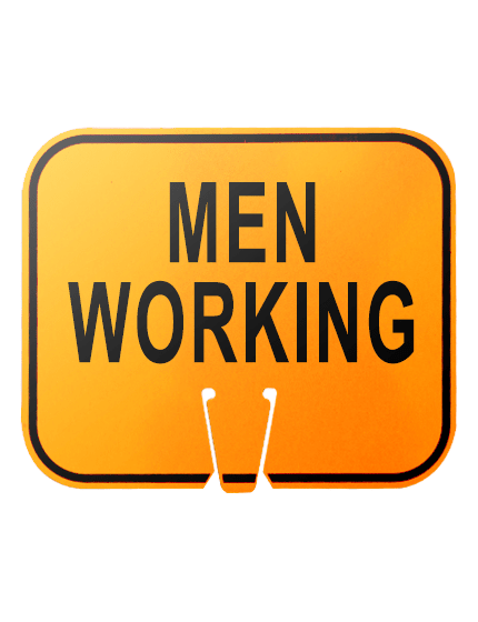 12 3/4\" x 10 1/2\", Reflective Clip On Sign, MEN WORKING
