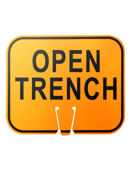 12 3/4\" x 10 1/2\", Reflective Clip On Sign, OPEN TRENCH