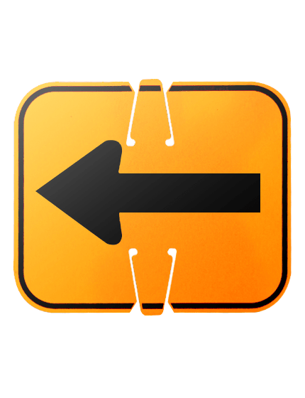 12 3/4\" x 10 1/2\", Reflective Clip On Sign, Reversible Directional Arrow