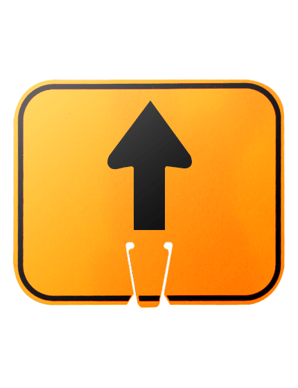 12 3/4\" x 10 1/2\", Reflective Clip On Sign, Straight Ahead Directional Arrow