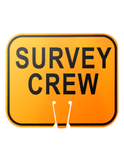 12 3/4\" x 10 1/2\", Reflective Clip On Sign, SURVEY CREW