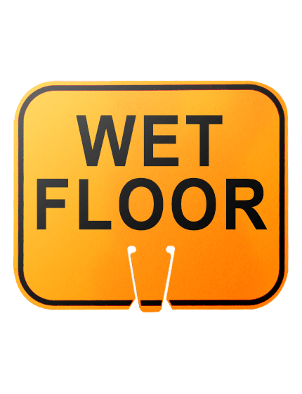 12 3/4\" x 10 1/2\", Reflective Clip On Sign, WET FLOOR
