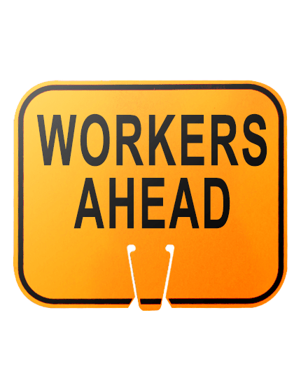 12 3/4\" x 10 1/2\", Reflective Clip On Sign, WORKERS AHEAD