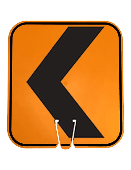 12\" x 13 1/4\", Non-Reflective Clip On Sign, Chevron Left