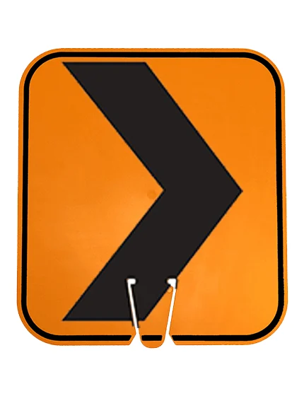 12\" x 13 1/4\", Non-Reflective Clip On Sign, Chevron Right