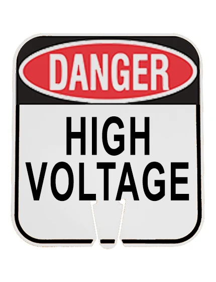 12\" x 13 1/4\", Non-Reflective Clip On Sign, DANGER HIGH VOLTAGE