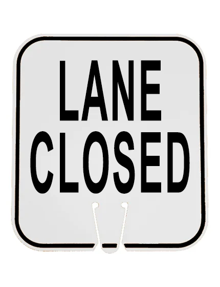 12\" x 13 1/4\", Non-Reflective Clip On Sign, LANE CLOSED