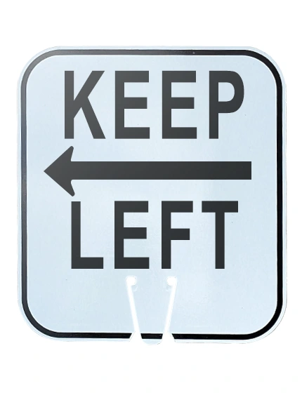 12\" x 13 1/4\", Reflective Clip On Sign, KEEP LEFT with Left Arrow