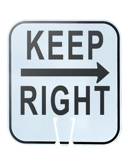 12\" x 13 1/4\", Reflective Clip On Sign, KEEP RIGHT with Right Arrow