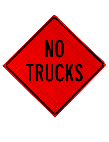 36\", Heavy Duty, Reflective Roll Up Sign, NO TRUCKS