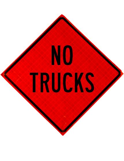 48\", Heavy Duty, Reflective Roll Up Sign, NO TRUCKS