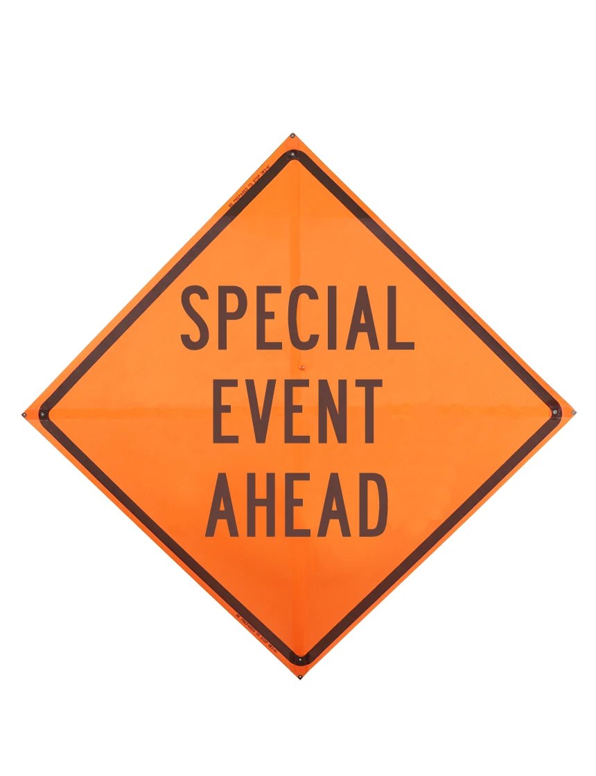 48\", Non-Reflective Mesh Roll Up Sign, SPECIAL EVENT AHEAD
