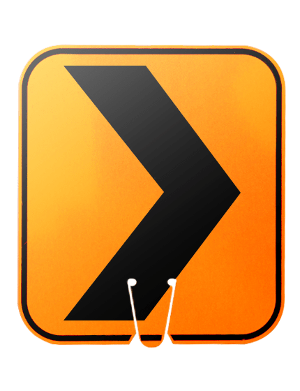 12\" X 13 1/4\", Reflective Clip On Sign, Chevron Right