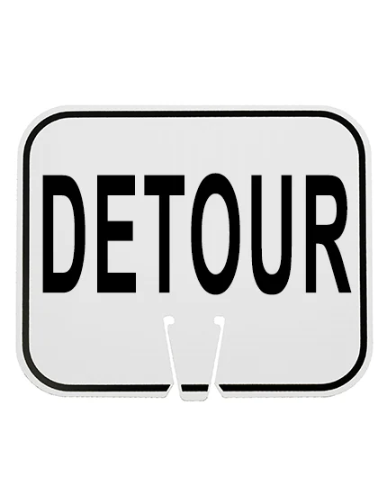 detour clip on sign white non reflective