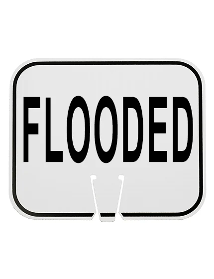 Flooded Clip On Sign White Non Reflective