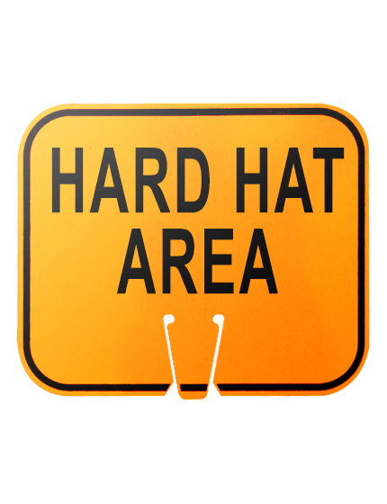 12 3/4\" X 10 1/2\", Reflective Clip On Sign, Hard Hat Area
