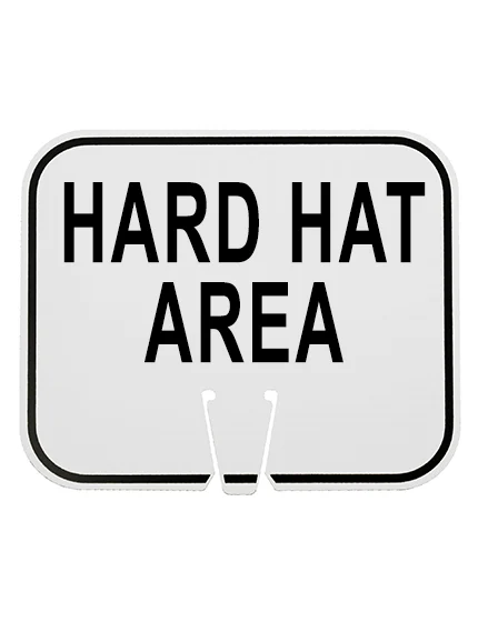 WHITE, 12 3/4\" x 10 1/2\", Non-Reflective Clip On Sign, HARD HAT AREA