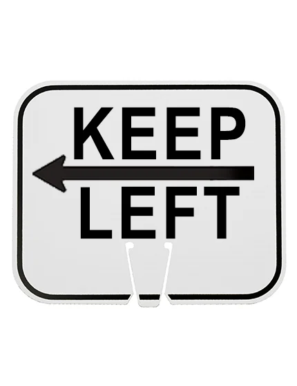 12 3/4\" X 10 1/2\", Non-Reflective Clip On Sign, Keep Left w/ Left Arrow