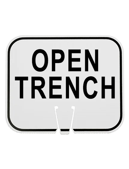 White, 12 3/4\" X 10 1/2\", Non-Reflective Clip On Sign, Open Trench